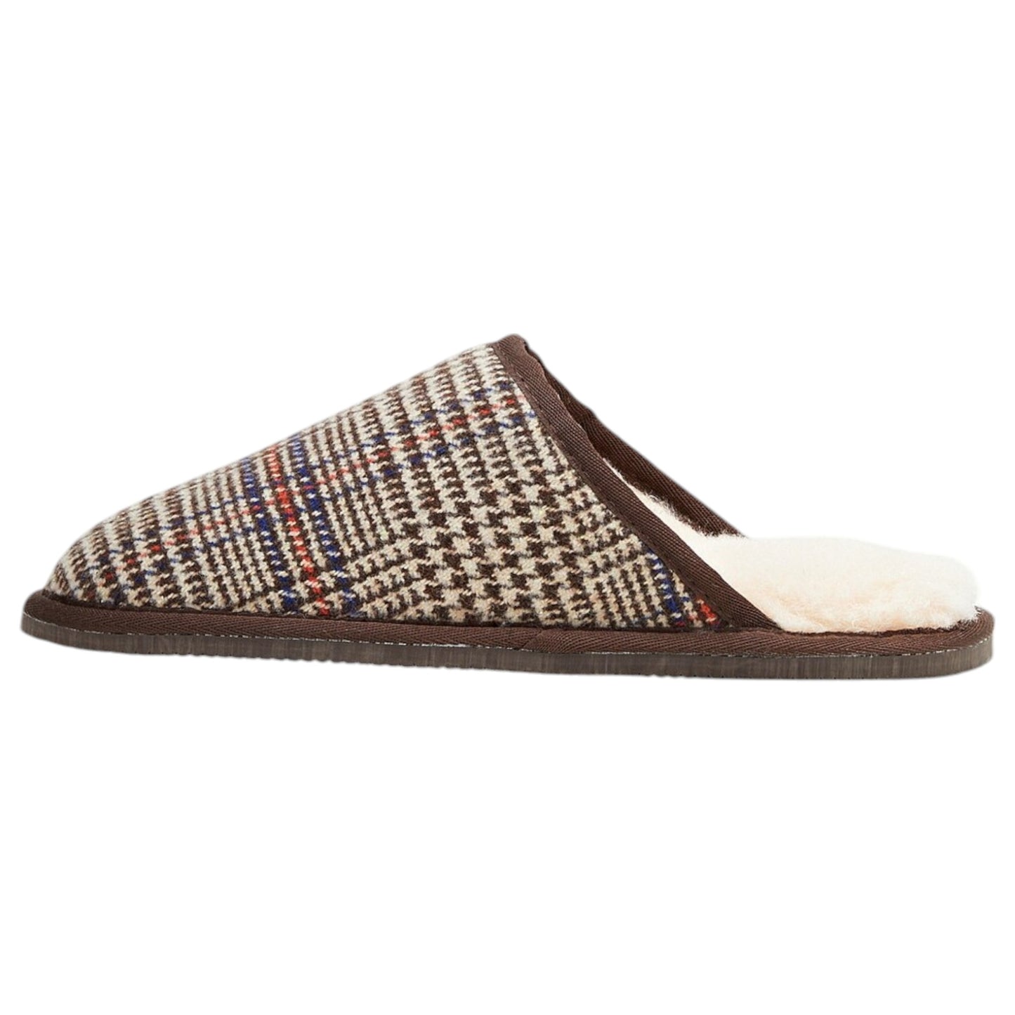 Mens Hush Puppies Sled Slippers Natural Plaid