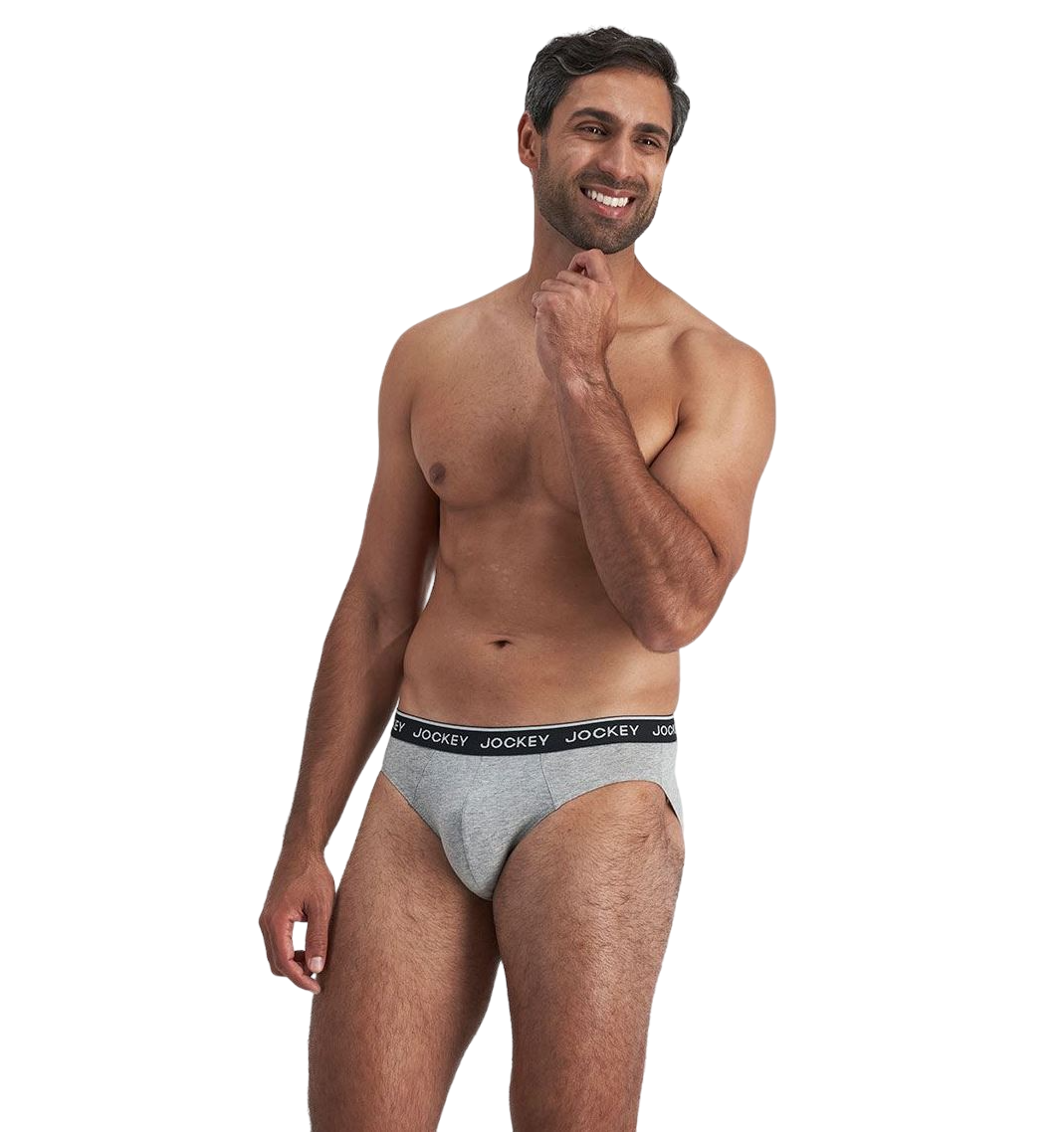 4 Pack Mens Jockey Cotton Elastic Briefs Underwear Black/Grey