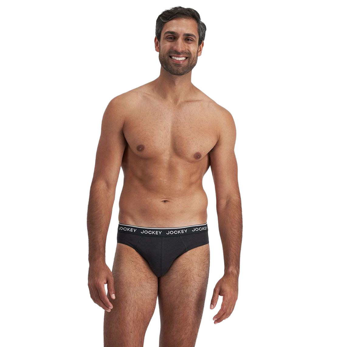 4 Pack Mens Jockey Cotton Elastic Briefs Underwear Black/Grey