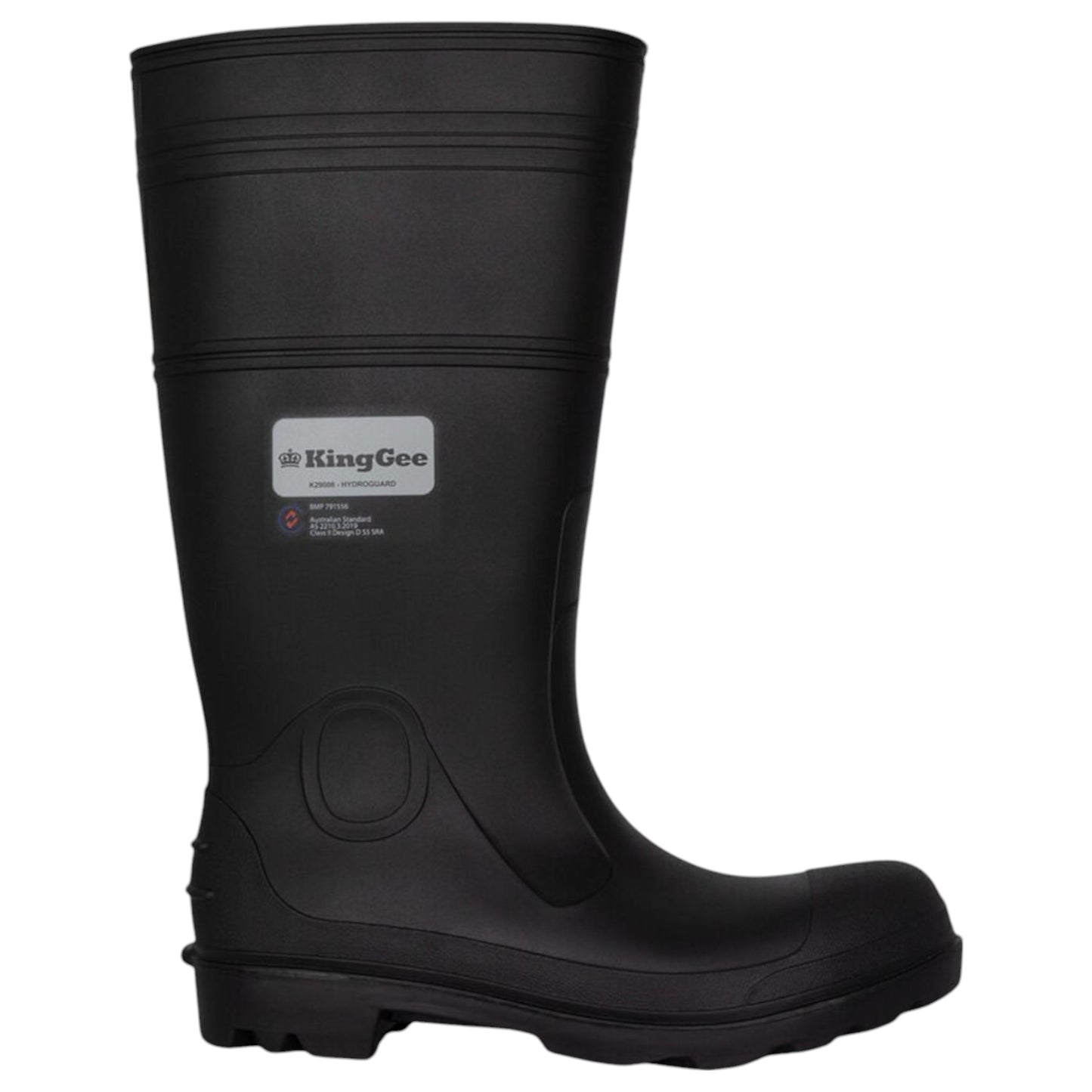 Mens KingGee Hydroguard Safety Gumboot Boots Black