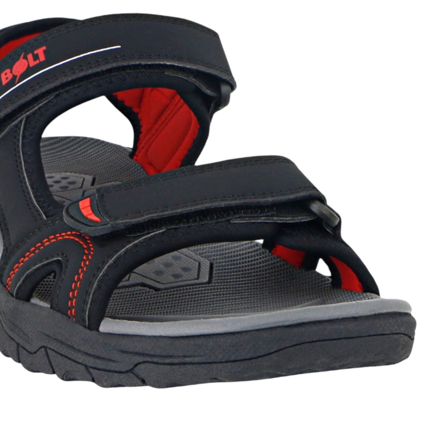 Mens Lightning Bolt Bruce Sandals Black/ Red