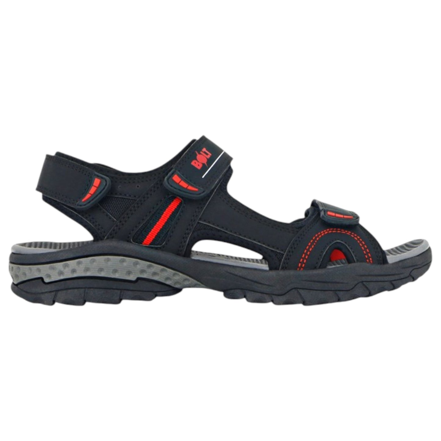 Mens Lightning Bolt Bruce Sandals Black/ Red