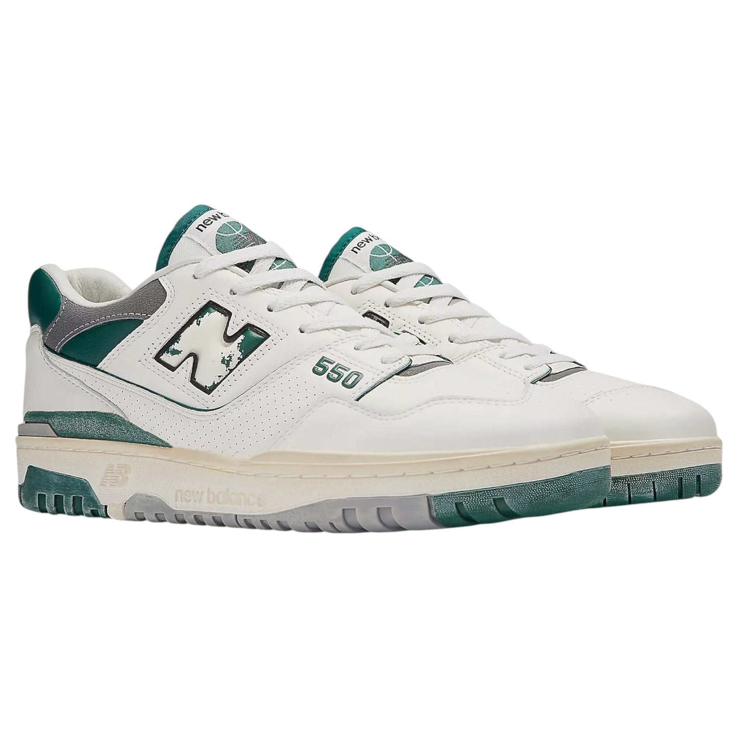 Mens New Balance 550 Shoes White/Green
