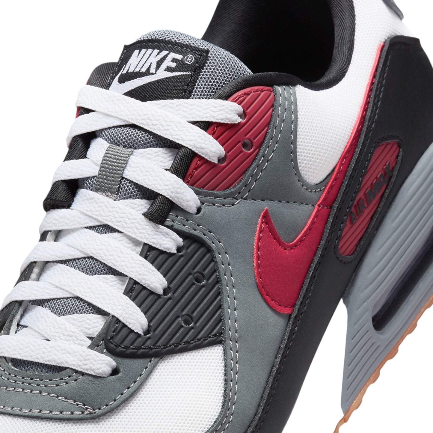 Mens Nike Air Max 90 Shoes White/Grey/Red