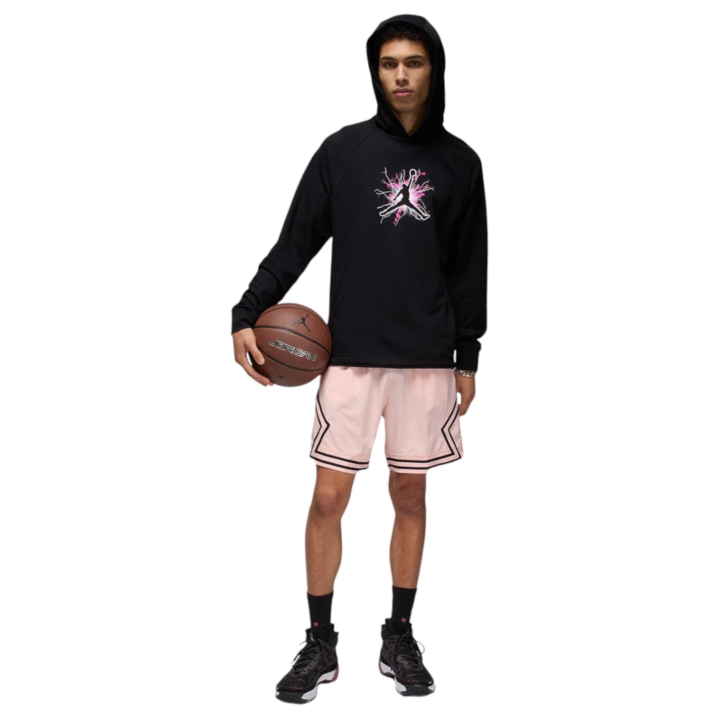 Mens Nike Jordan Dri-FIT Sport Fleece Graphic Hoodie Black