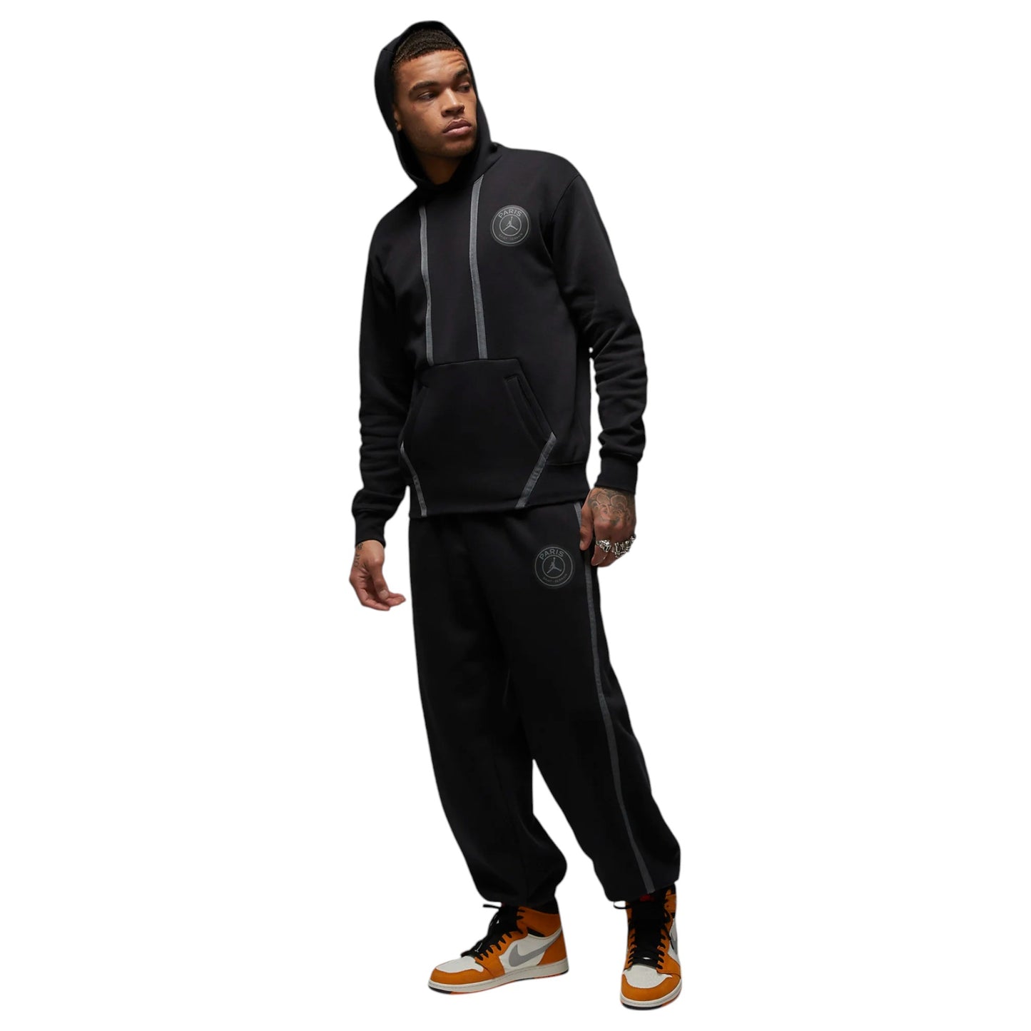 Mens Nike Jordan Paris Saint-Germain Fleece Hoodie Black