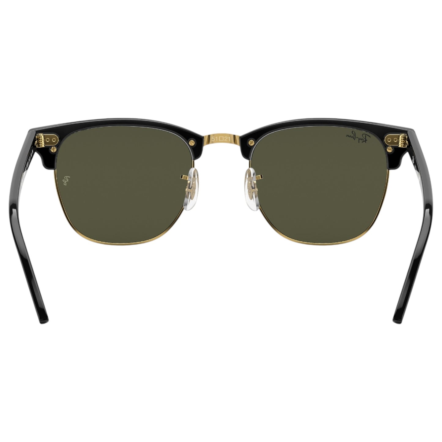 Mens Ray-Ban Clubmaster RB3016 Polarized Sunglasses Polished Black/ Green