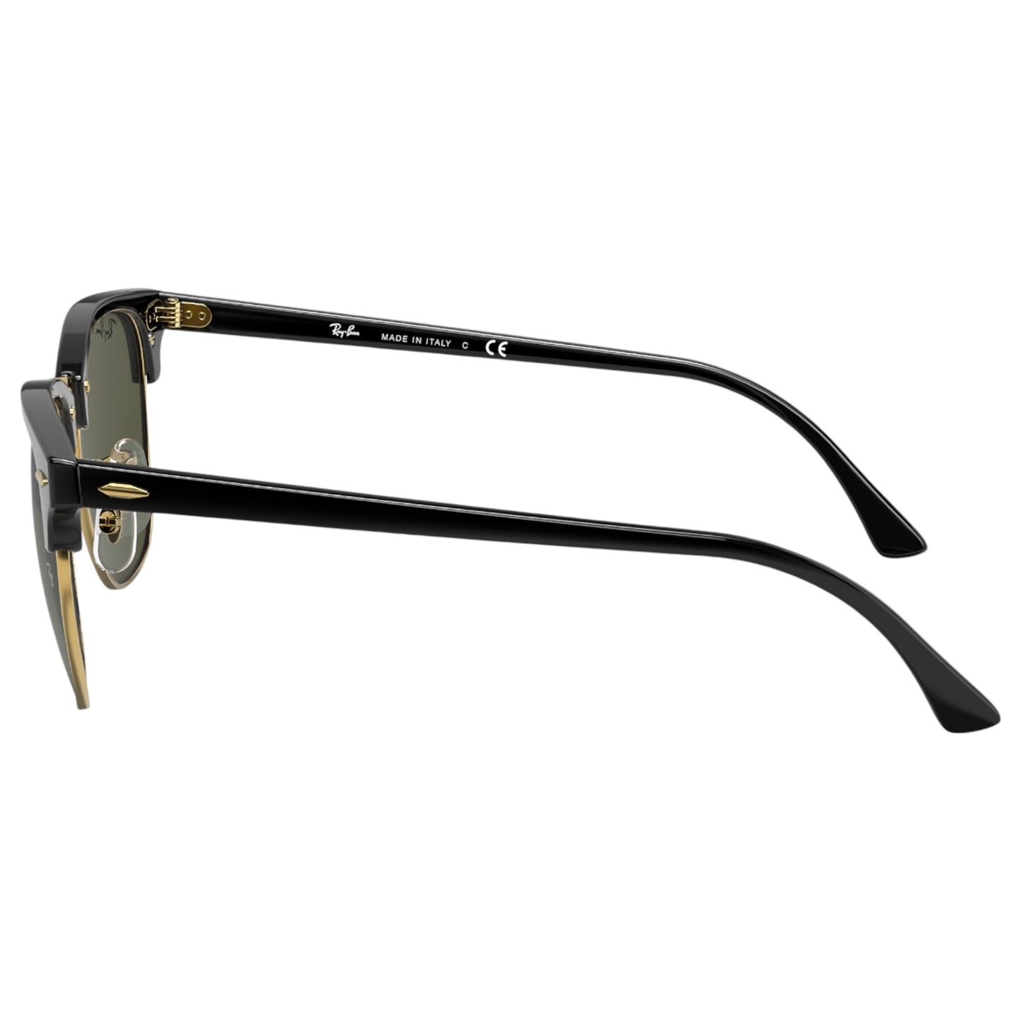 Mens Ray-Ban Clubmaster RB3016 Polarized Sunglasses Polished Black/ Green