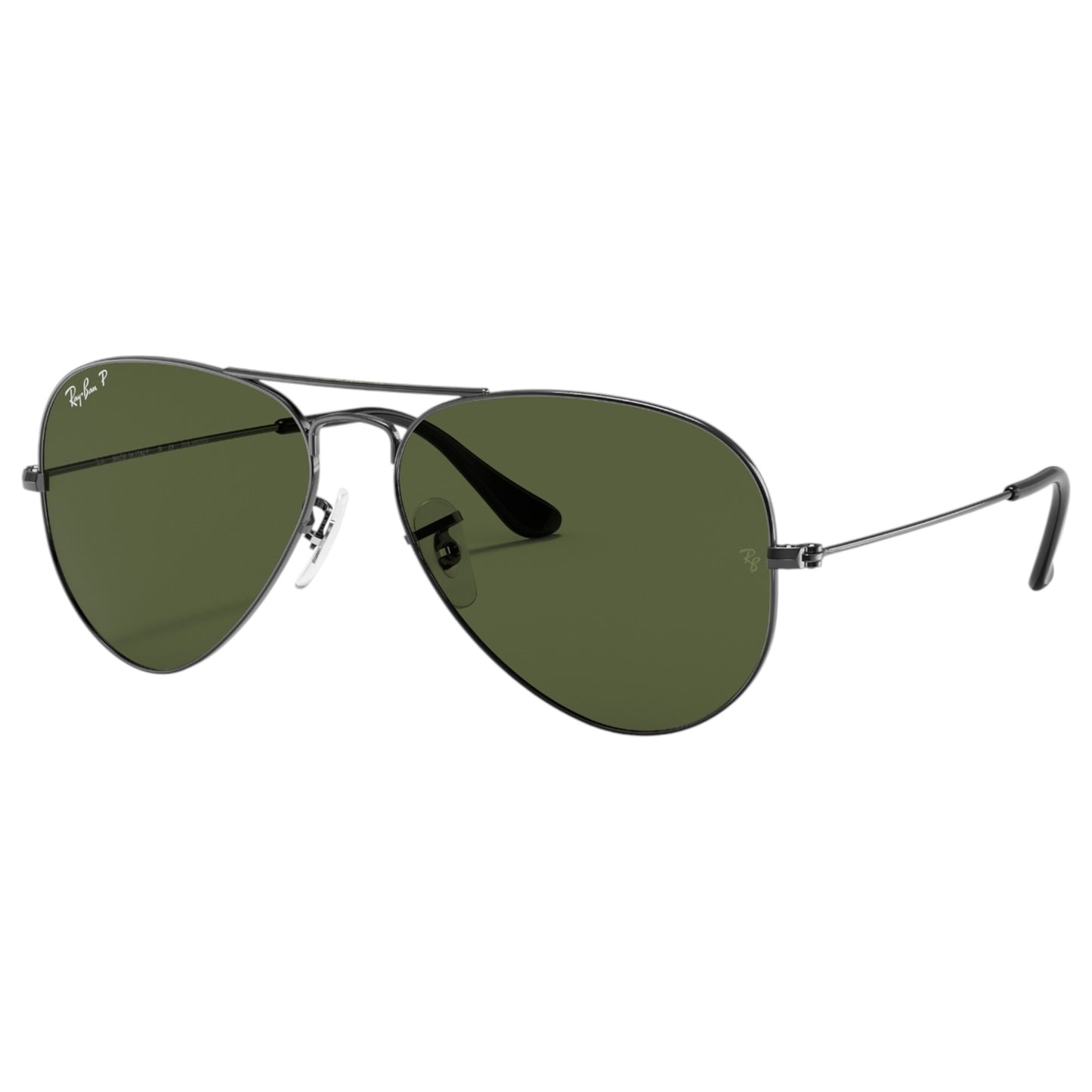 Mens Ray-Ban Aviator RB3025 Sunglasses Polished Gunmetal/ Green