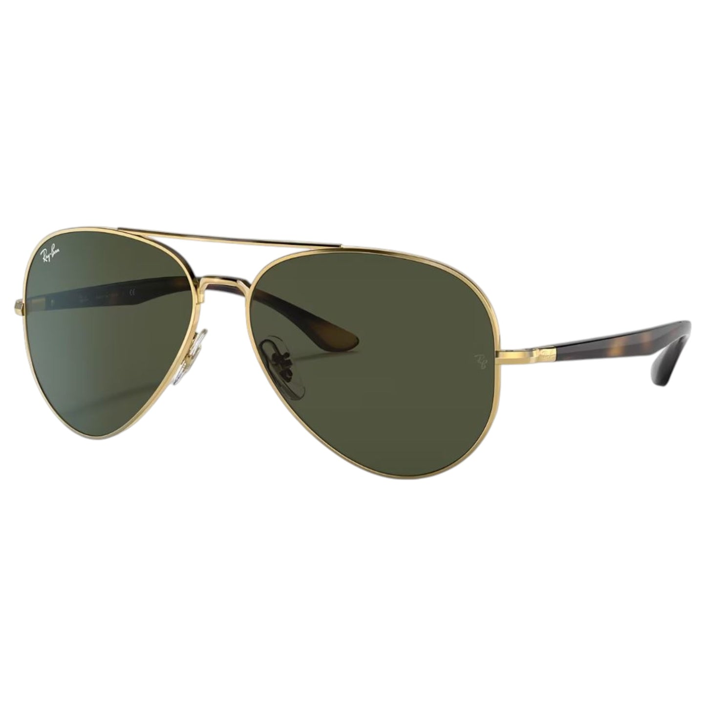Mens Ray-Ban RB3675 Sunglasses Polished Gold/ Green