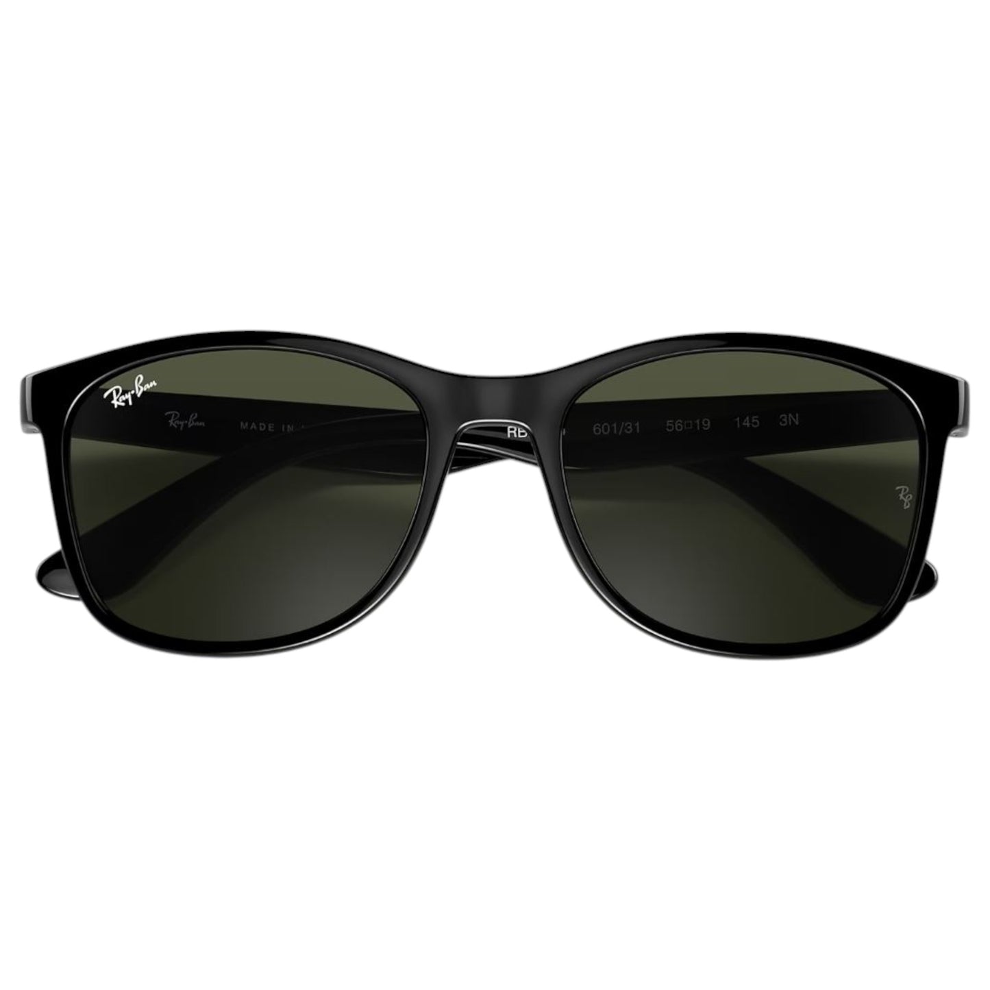 Mens Ray-Ban RB4374 Sunglasses Polished Black/ Green