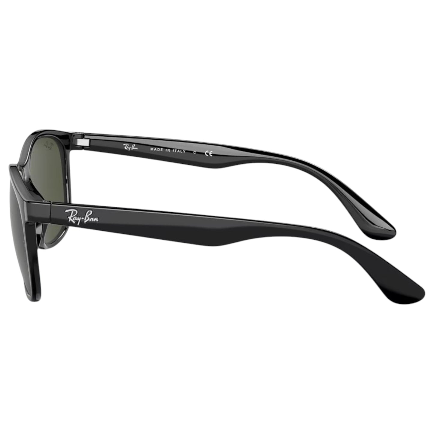 Mens Ray-Ban RB4374 Sunglasses Polished Black/ Green