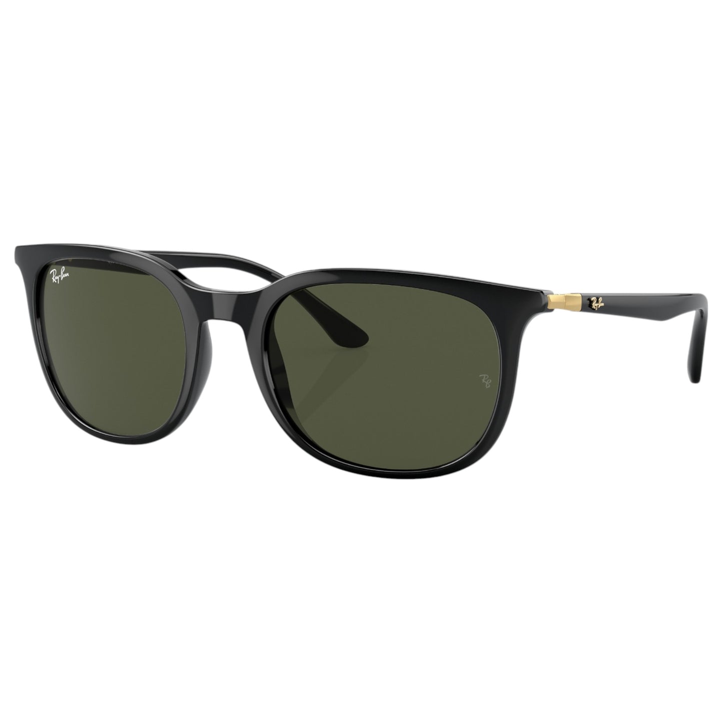 Mens Ray-Ban RB4386 Sunglasses Polished Black/ Green