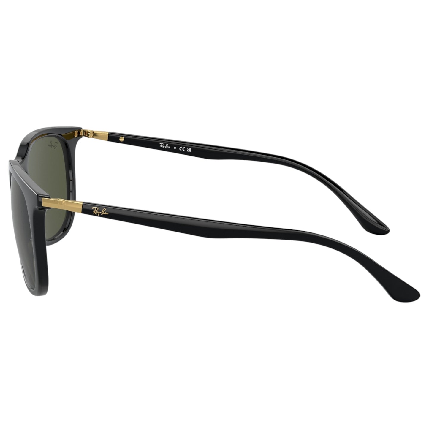 Mens Ray-Ban RB4386 Sunglasses Polished Black/ Green