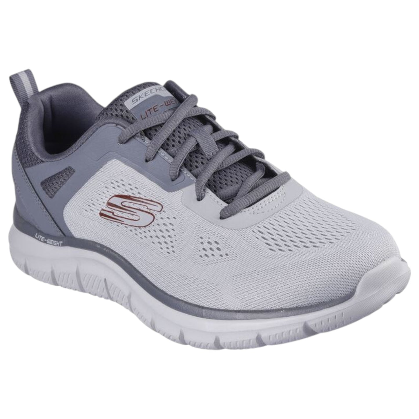 Mens Skechers Track Broader Shoes Grey
