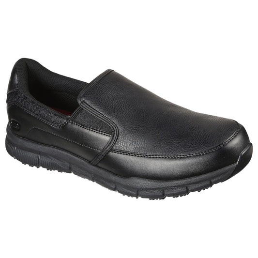 Mens Skechers Work Relaxed Fit: Nampa - Groton Slip Resistant Shoes Black