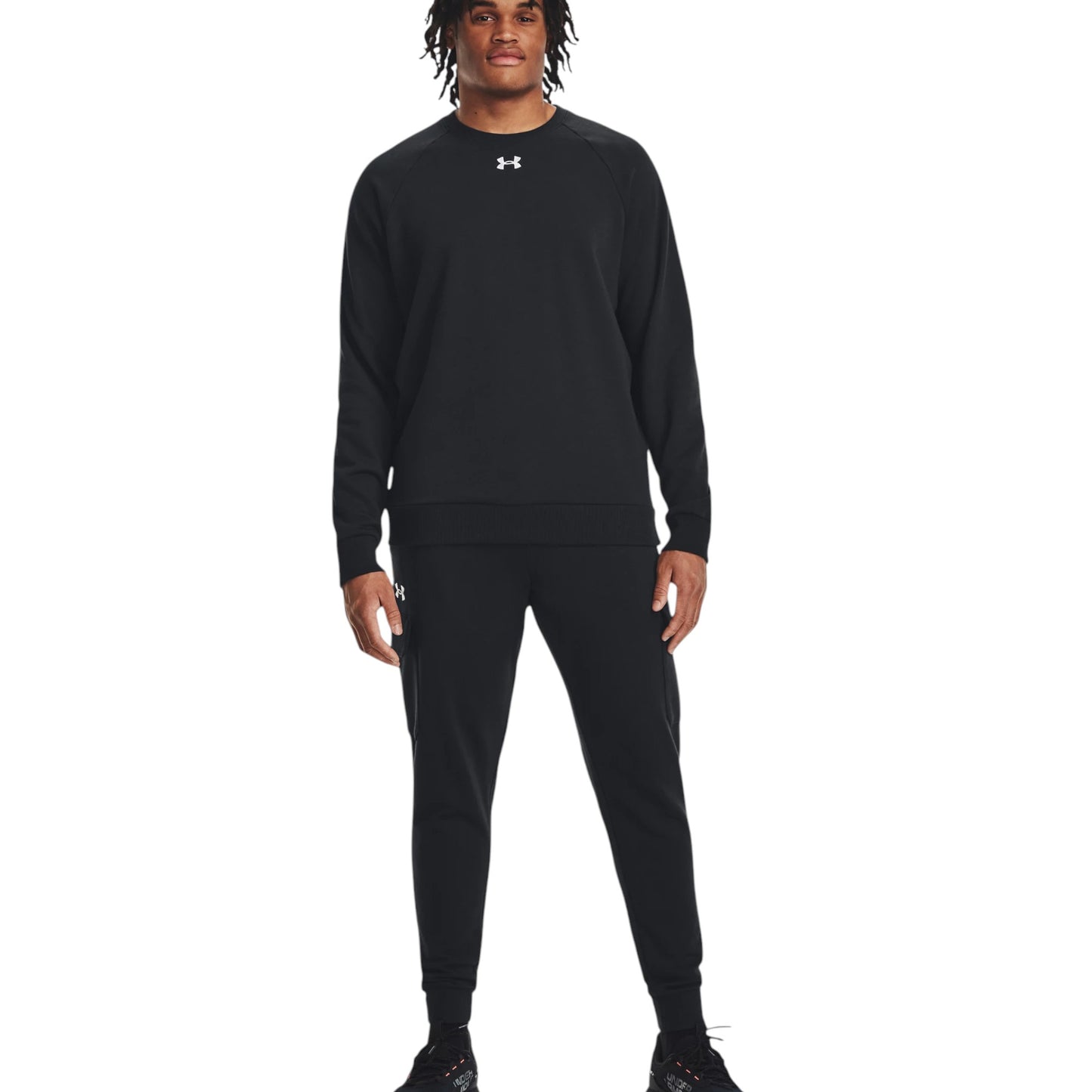Mens Under Armour Rival Fleece Crew Jumper Black