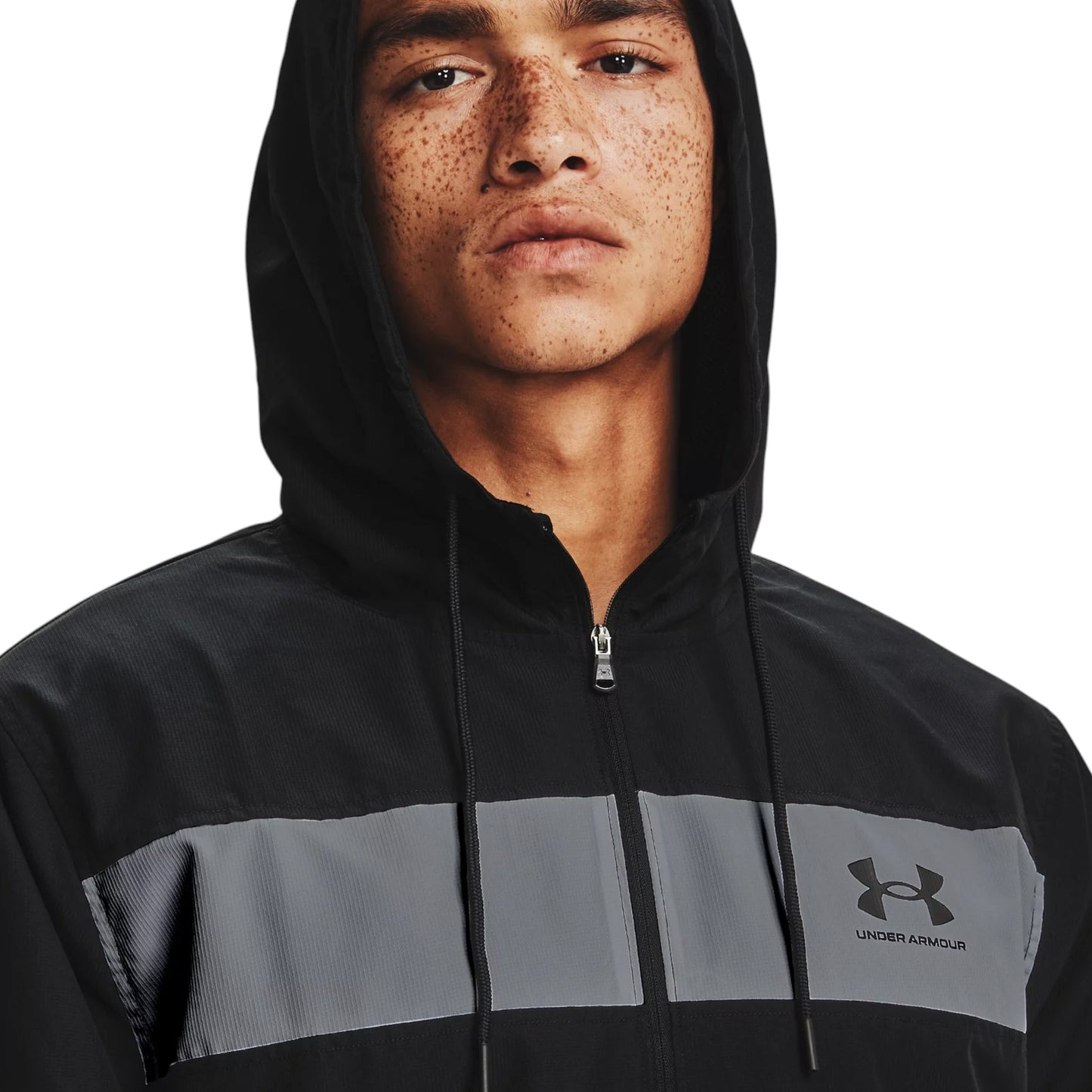 Mens Under Armour Sportstyle Windbreaker Jacket Jacket Black/Pitch Gray