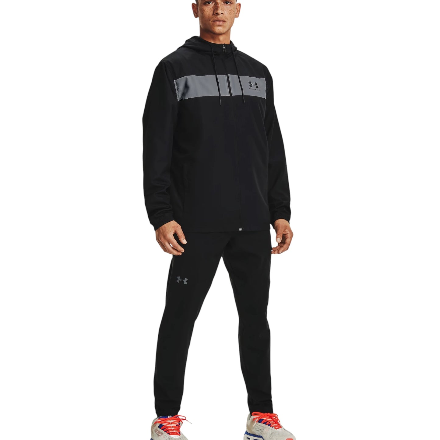 Mens Under Armour Sportstyle Windbreaker Jacket Jacket Black/Pitch Gray