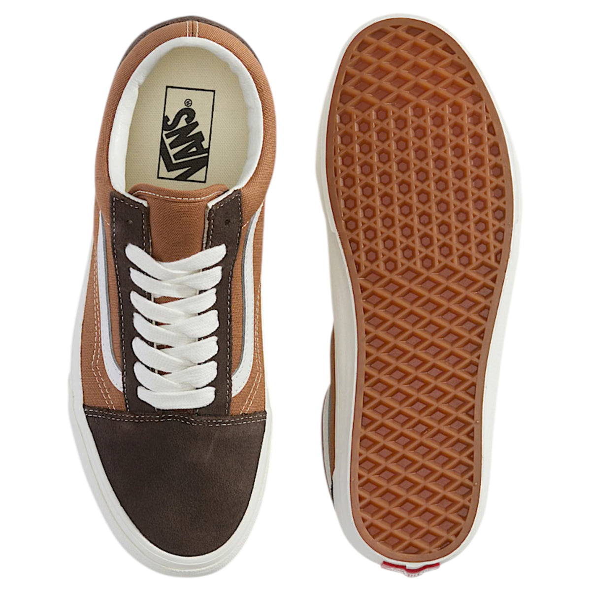 Mens Vans Old Skool 2 Tone Shoes Brown