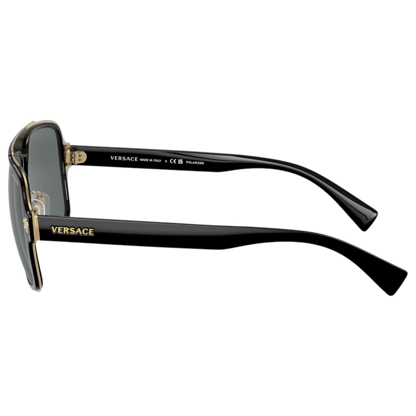 Mens Versace VE2199 Polarised Sunglasses Black/Dark Grey