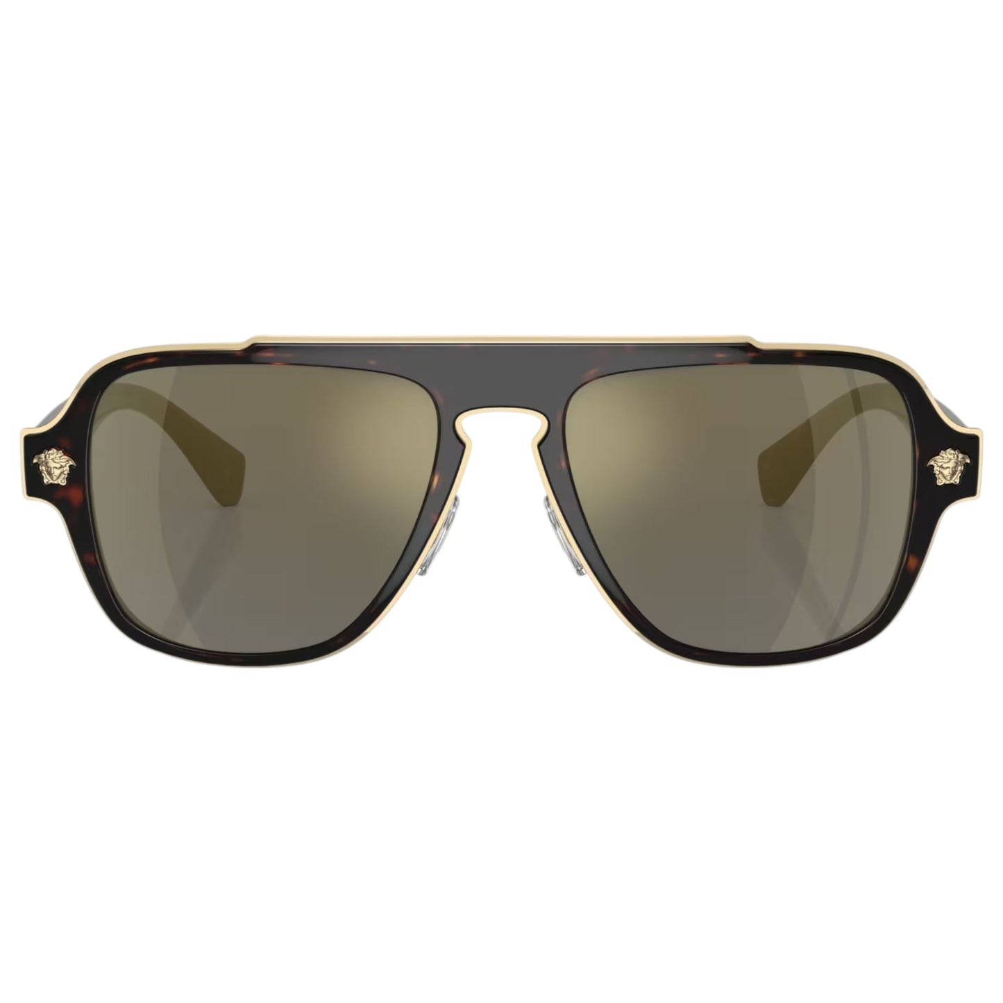 Mens Versace VE2199 Sunglasses Havana/ Dark Grey Mirror Gold
