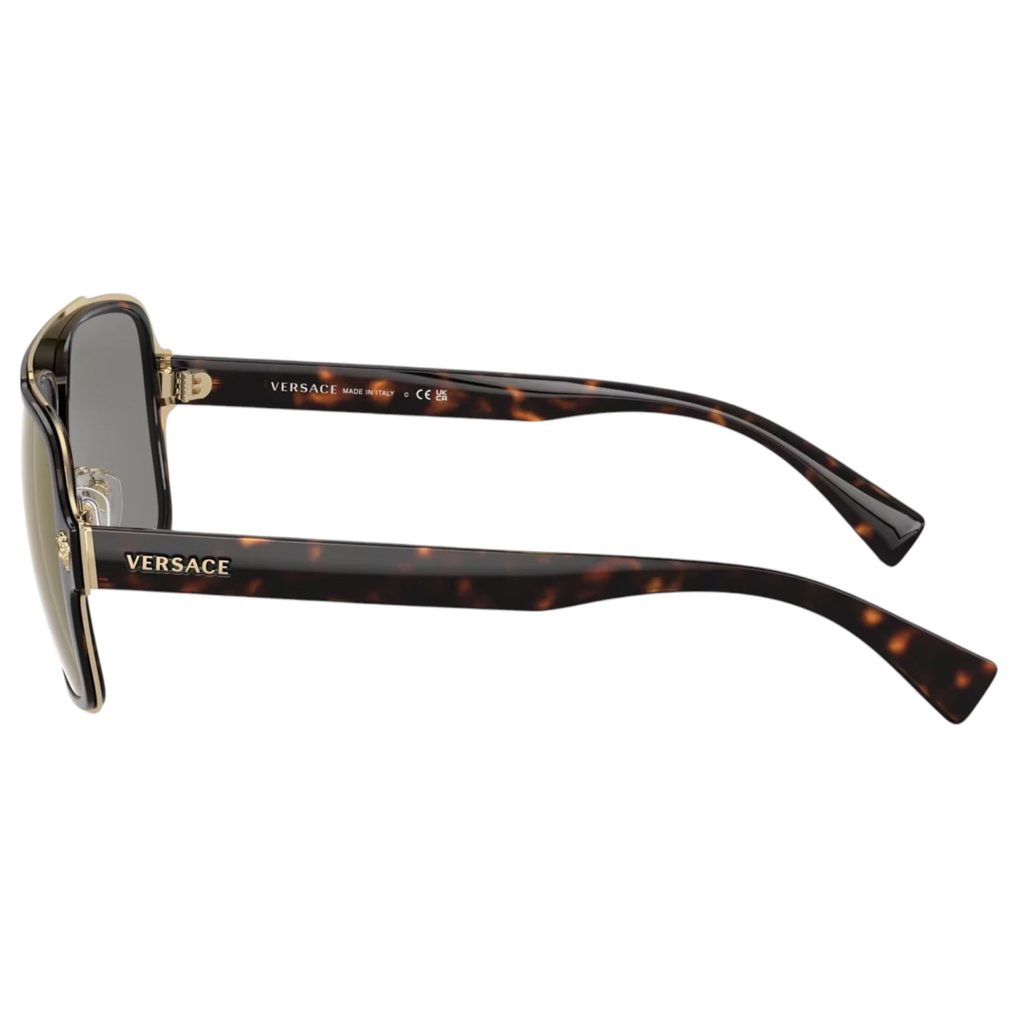 Mens Versace VE2199 Sunglasses Havana/ Dark Grey Mirror Gold