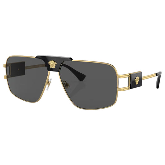 Mens Versace VE2251 Sunglasses Black Gold/Dark Grey