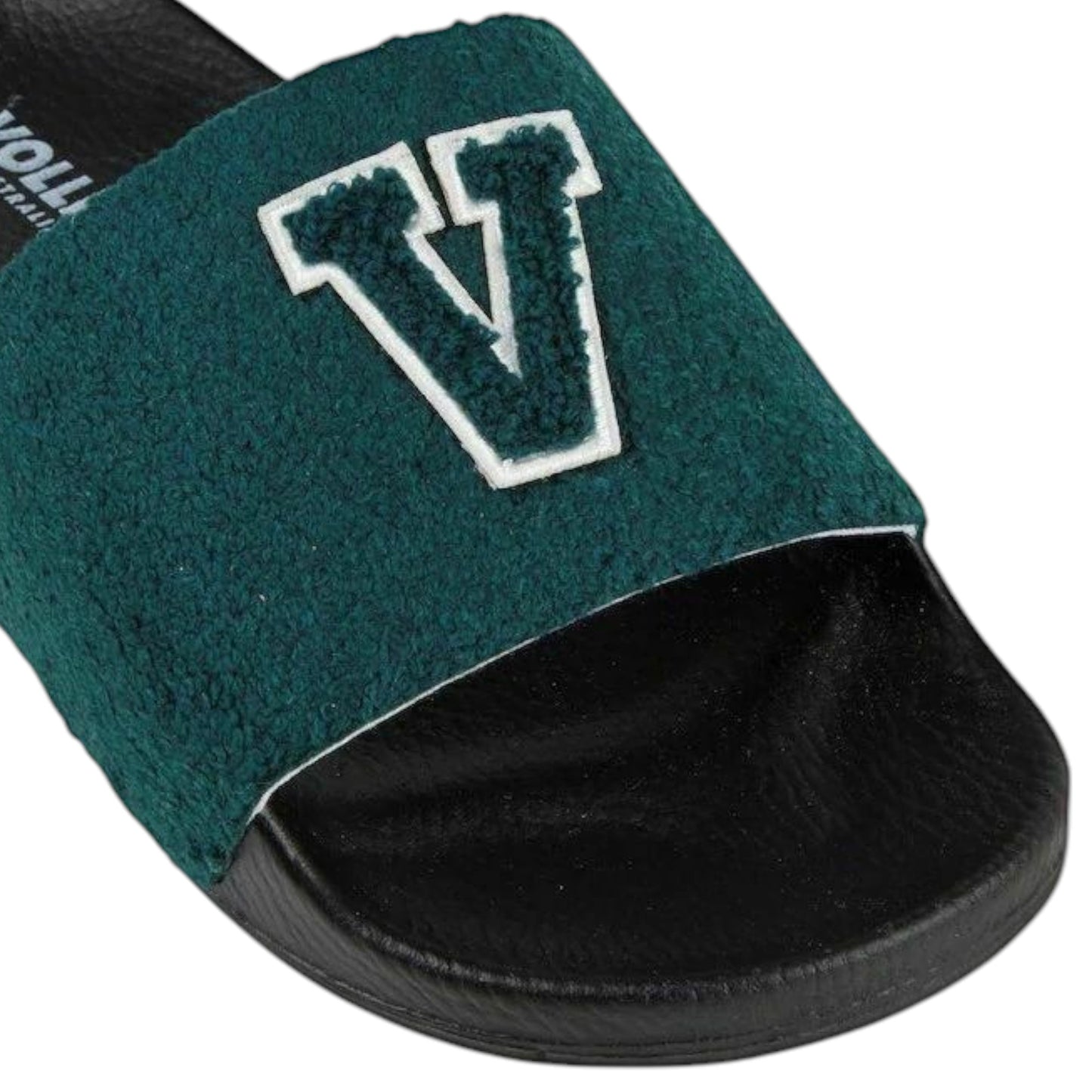 Mens Volley Pool Slides Green/White