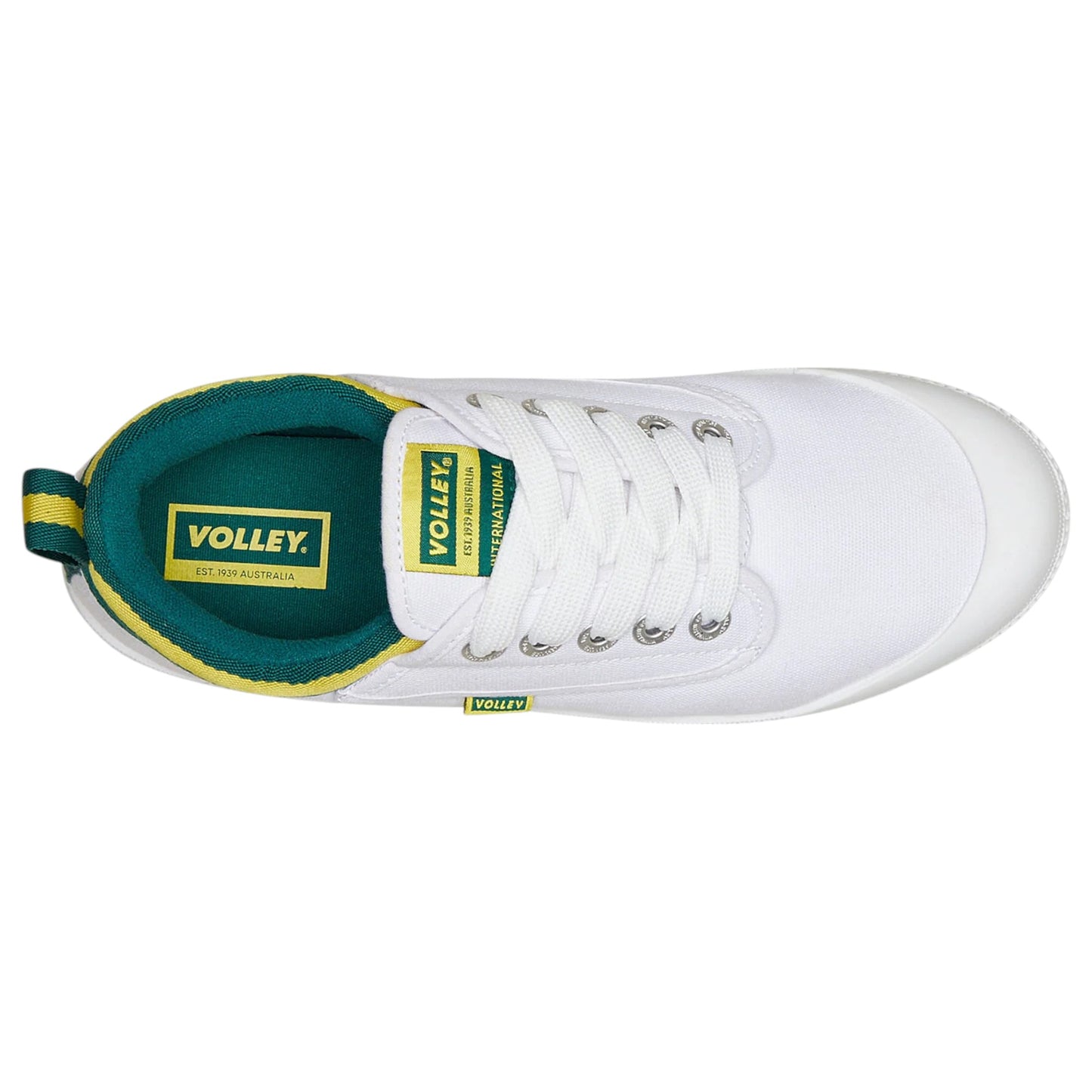 Mens Volley International Low Shoes White / Green / Gold