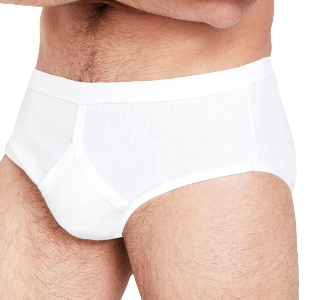 3 Pack Mens Jockey Y-Front Rib Briefs Underwear White
