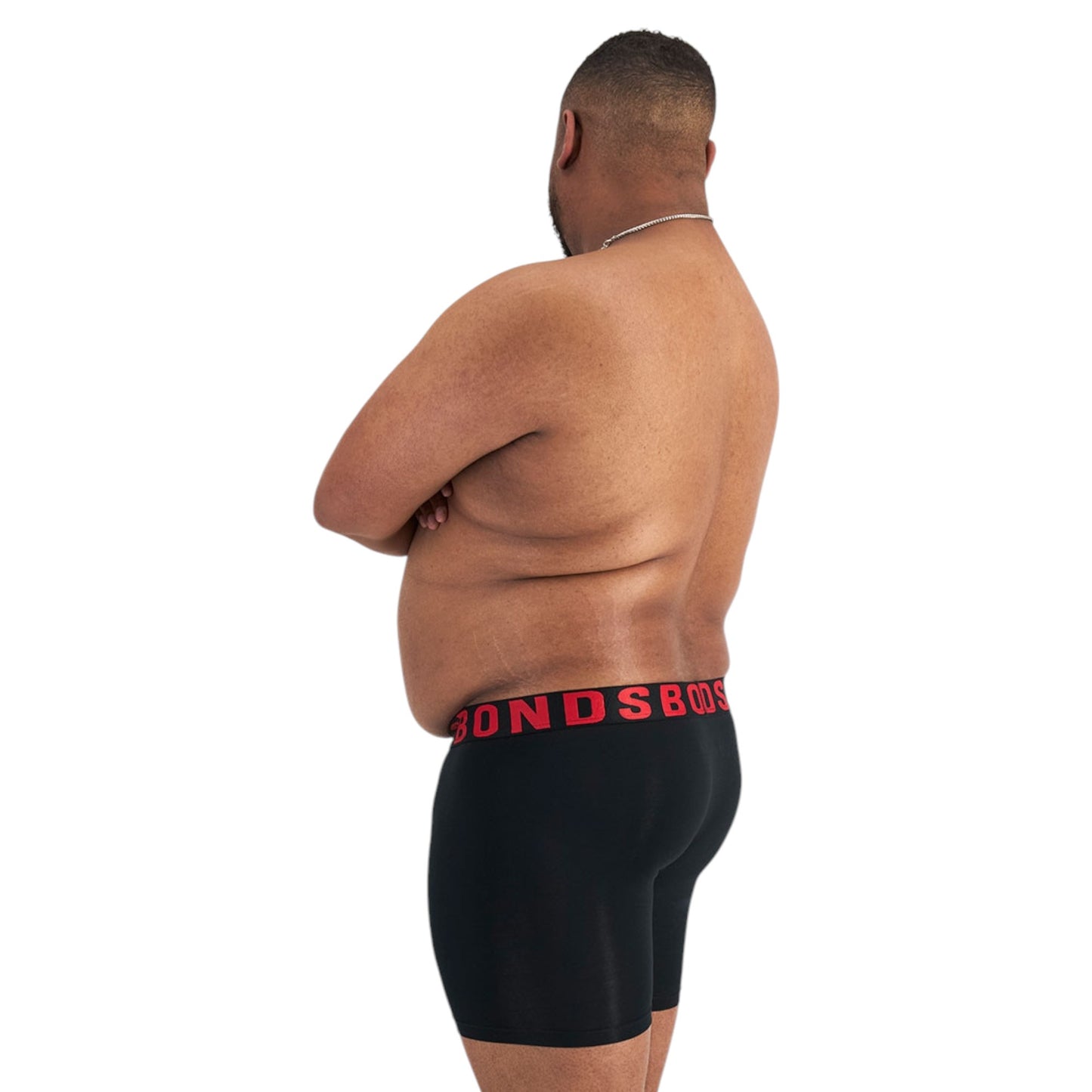 Mens Bonds Chafe Off Trunks Underwear Black/Dark Red