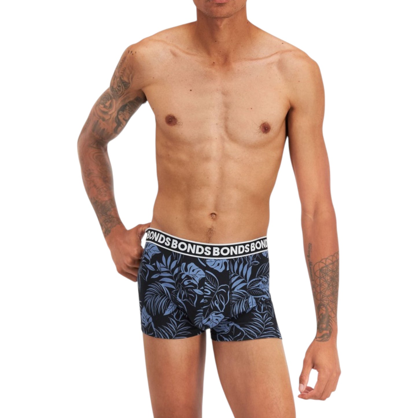 6 Pack Mens Bonds Everyday Faves Trunks Underwear Black/Blue