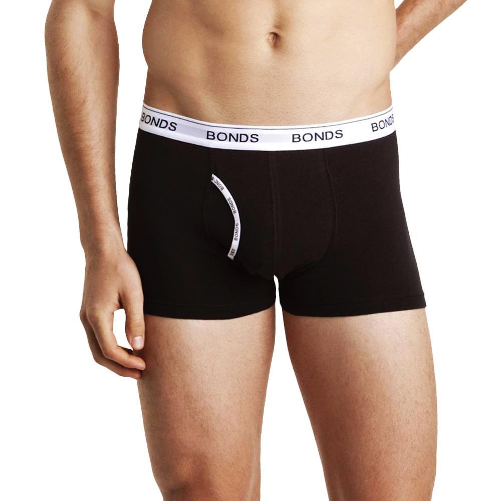6 Pack Mens Bonds Guyfront Trunks Underwear Black / Grey Stripe