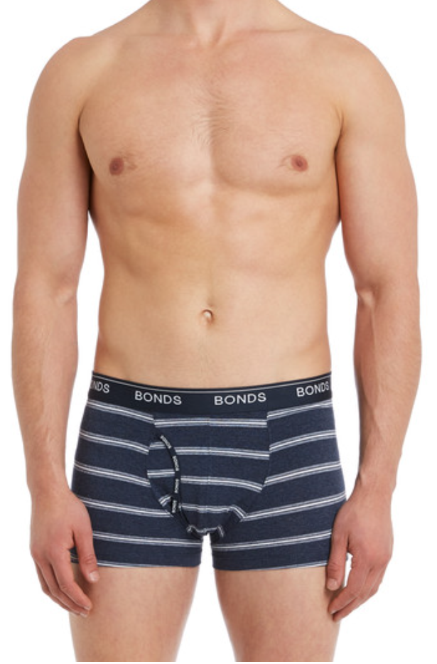 6 Pack Mens Bonds Guyfront Trunks Underwear Navy /Red /White /Grey Stripe