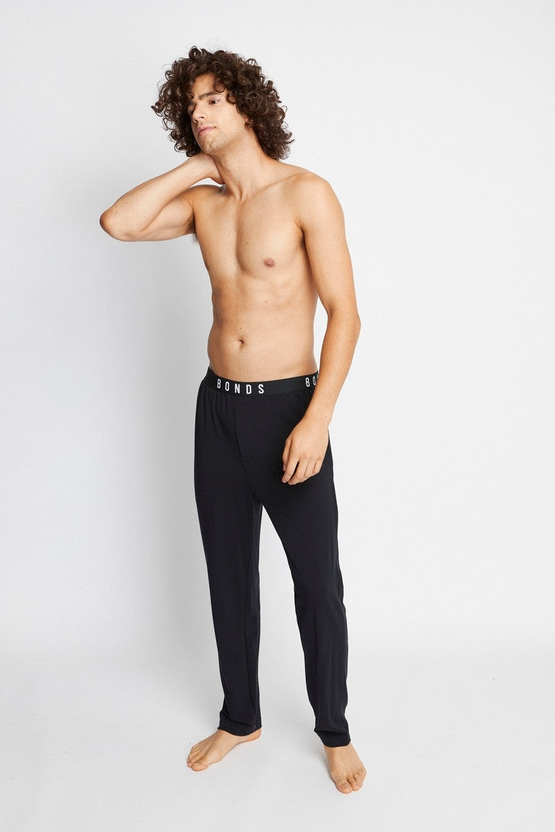 Mens Bonds Comfy Livin Jersey Trackies Black