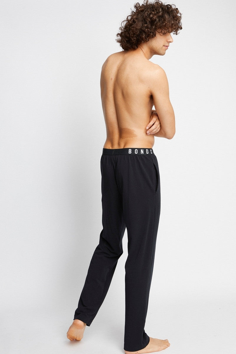 Mens Bonds Comfy Livin Jersey Trackies Black