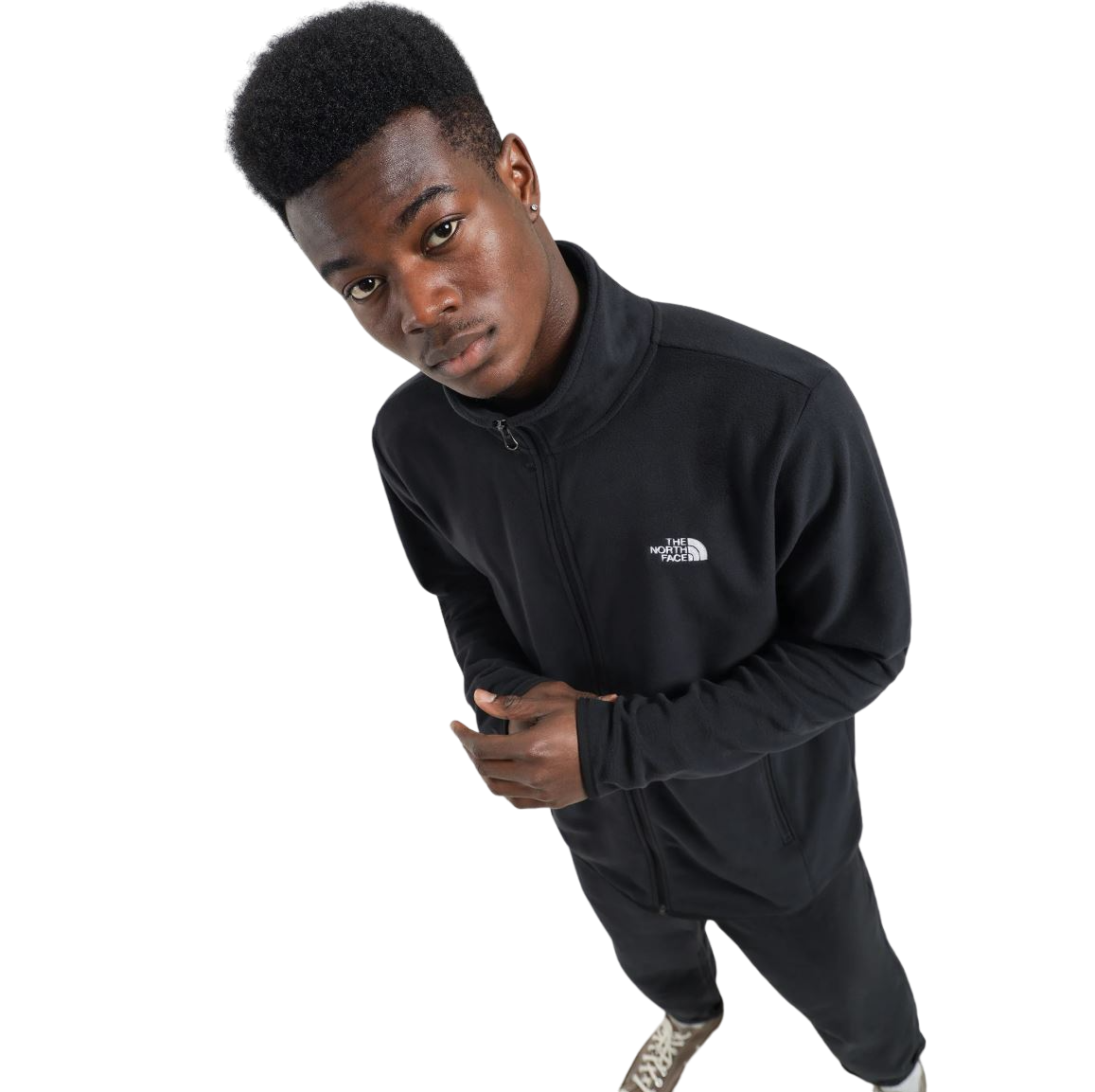 Mens The North Face TKA Glacier Full Zip Jacket Black