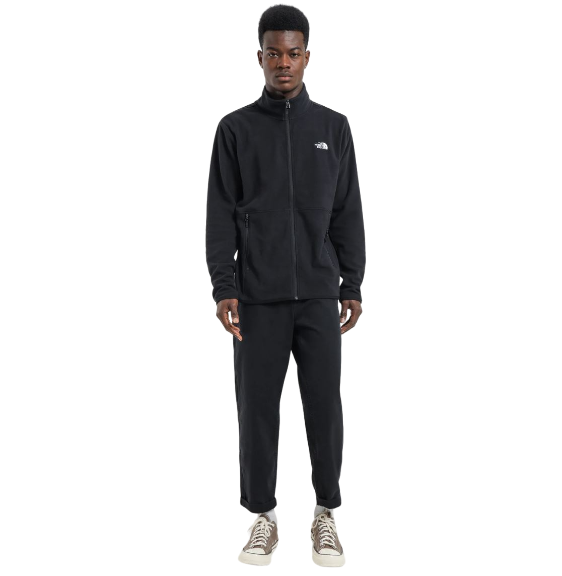 Mens The North Face TKA Glacier Full Zip Jacket Black