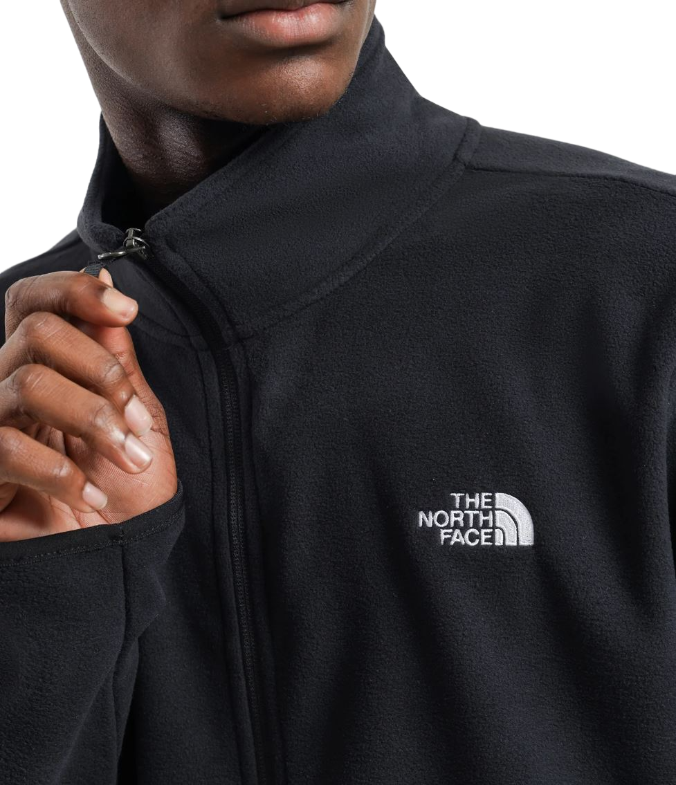 Mens The North Face TKA Glacier Full Zip Jacket Black