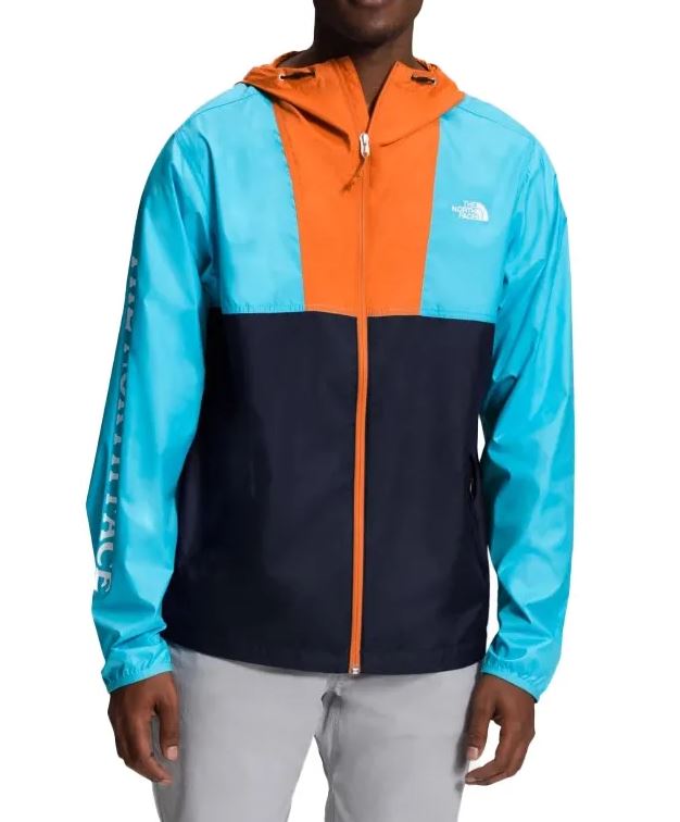 Mens The North Face Orange/ Blue Graphic Cyclone Hooded Jacket