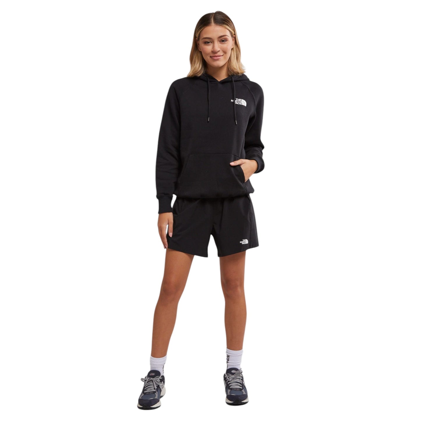 Womens The North Face Box NSE Pullover Hoodie Black/White