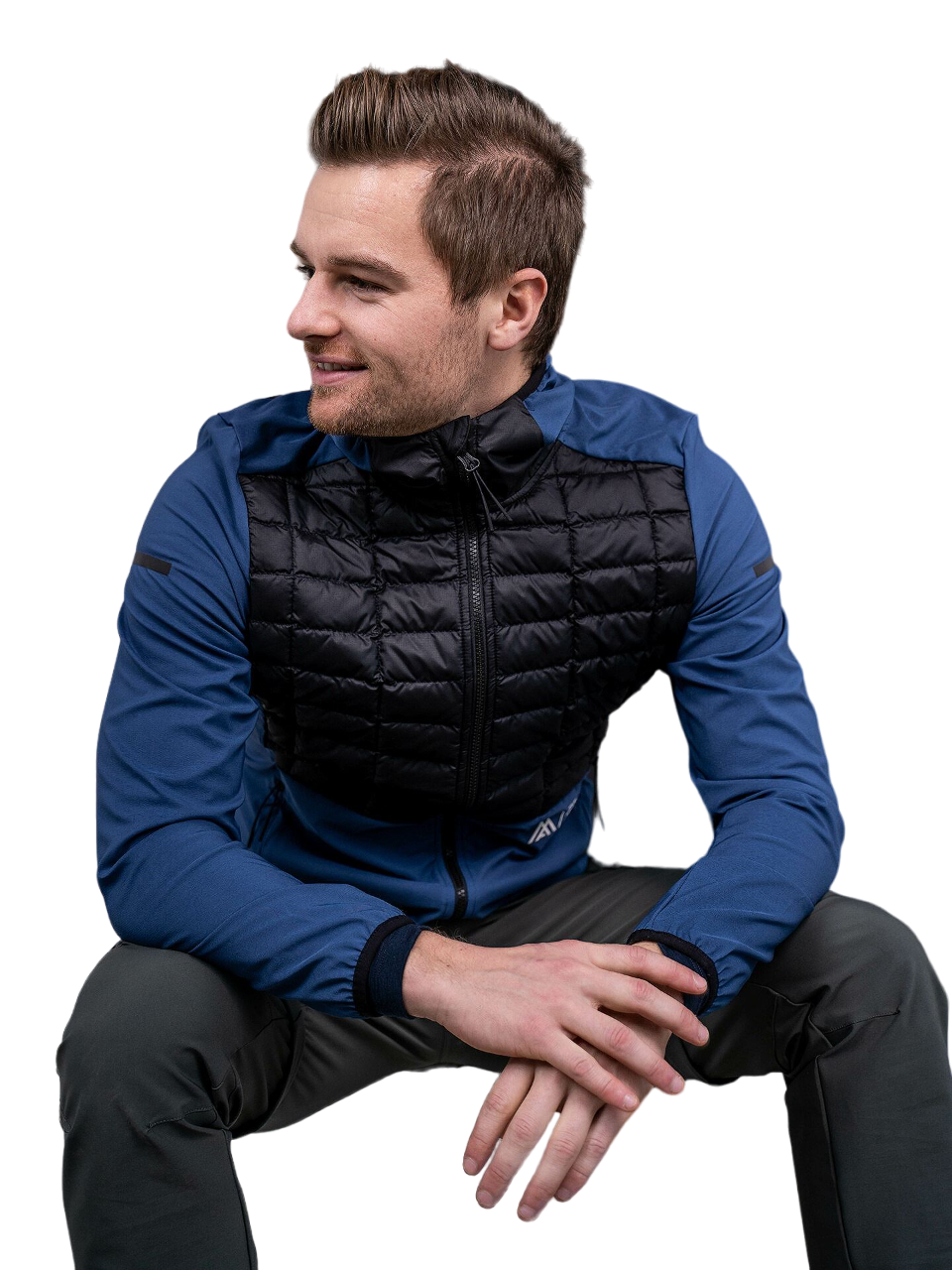 Mens The North Face Lab Hybrid Thermoball Jacket Hooded Hoodie Blue/ Black