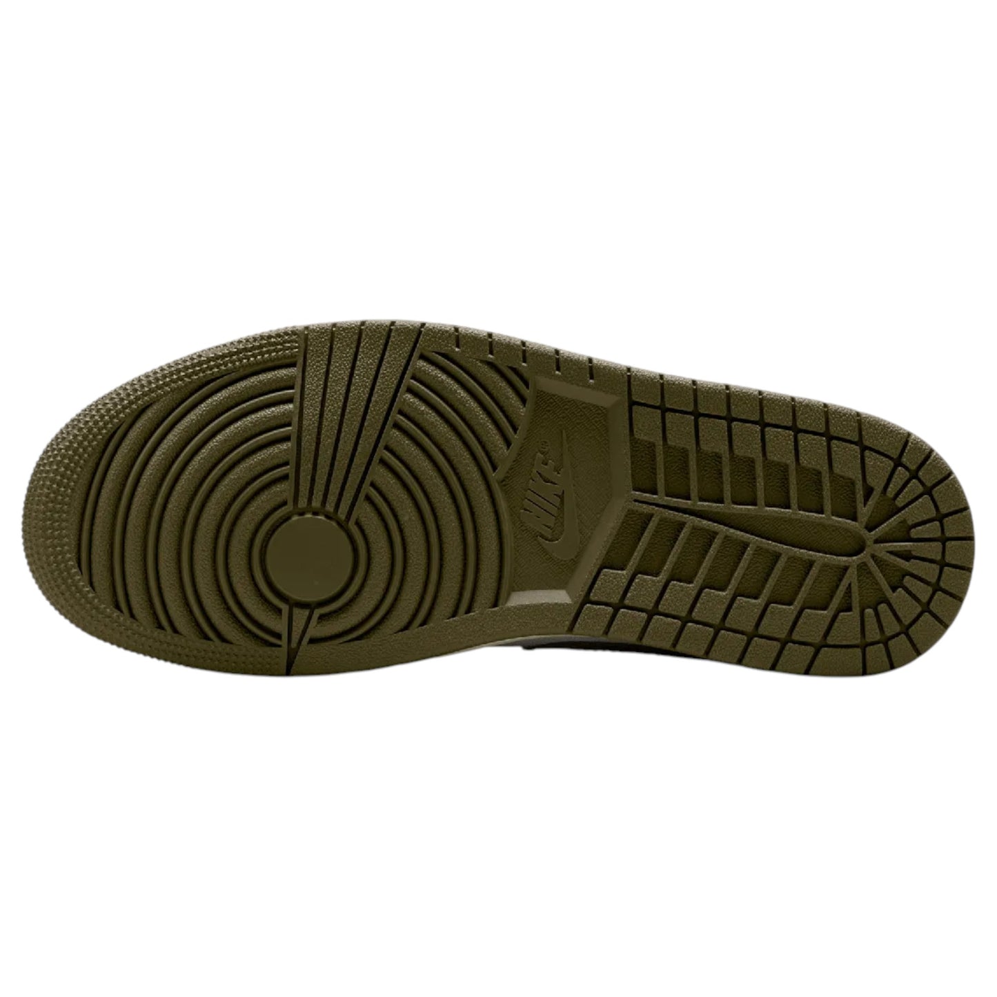 Womens Nike Air Jordan 1 Low Shoes Olive/White