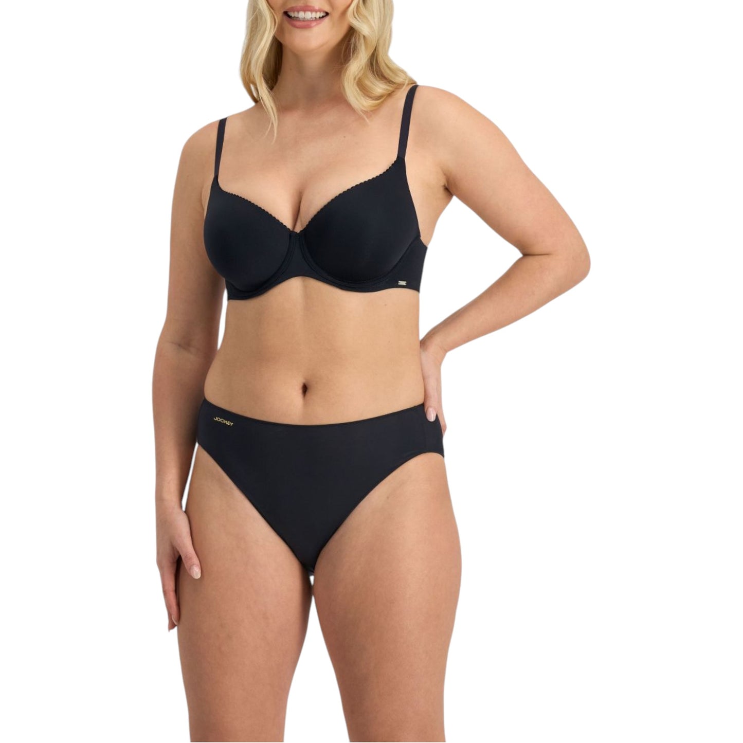 Womens Jockey No Panty Line Promise Hi Cut Underwear Black