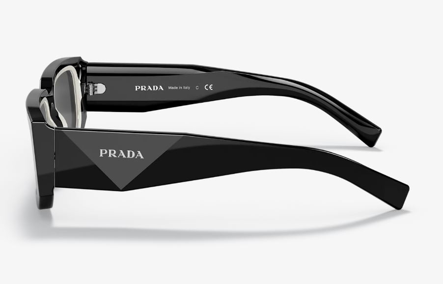 Mens Prada PR06YS Sunglasses Black/White / Dark Grey