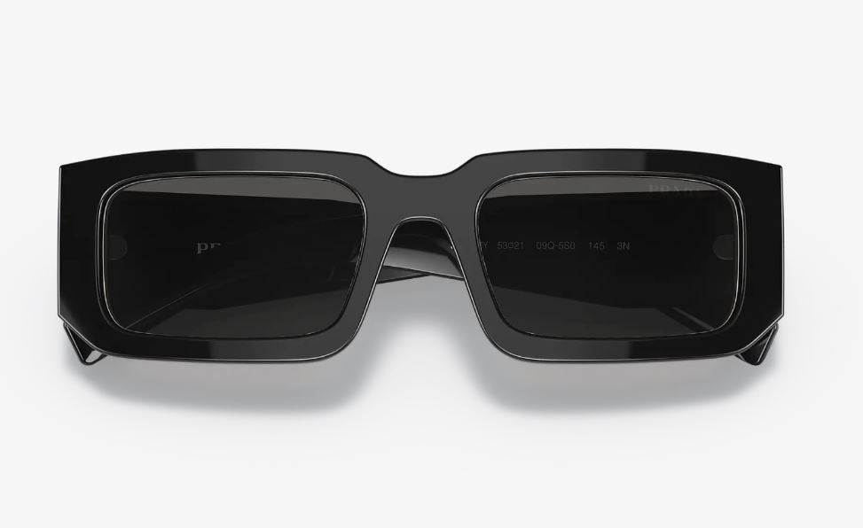 Mens Prada PR06YS Sunglasses Black/White / Dark Grey