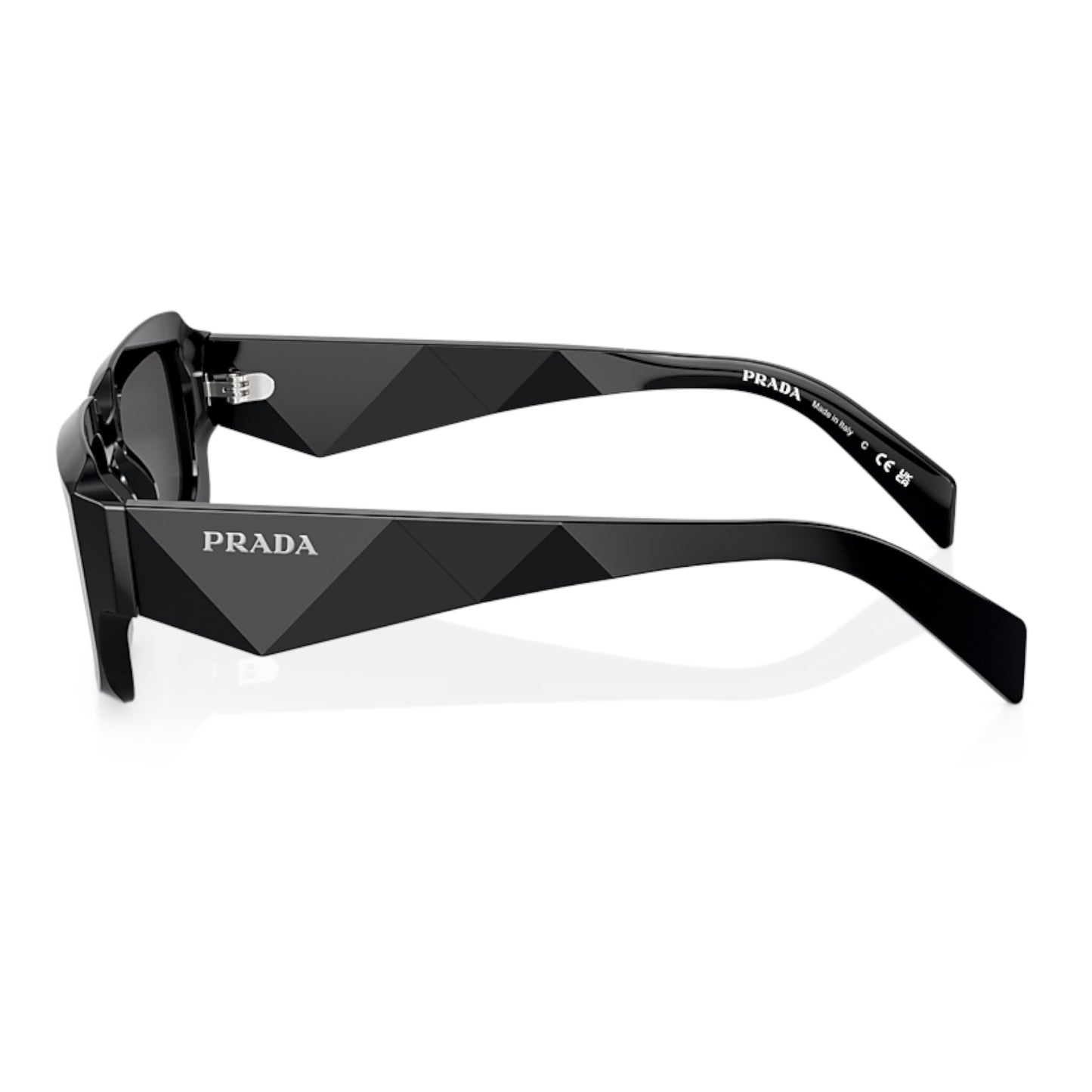 Men Prada Pr 27Zs 16K08z Black Irregular Dark Grey Sunglasses