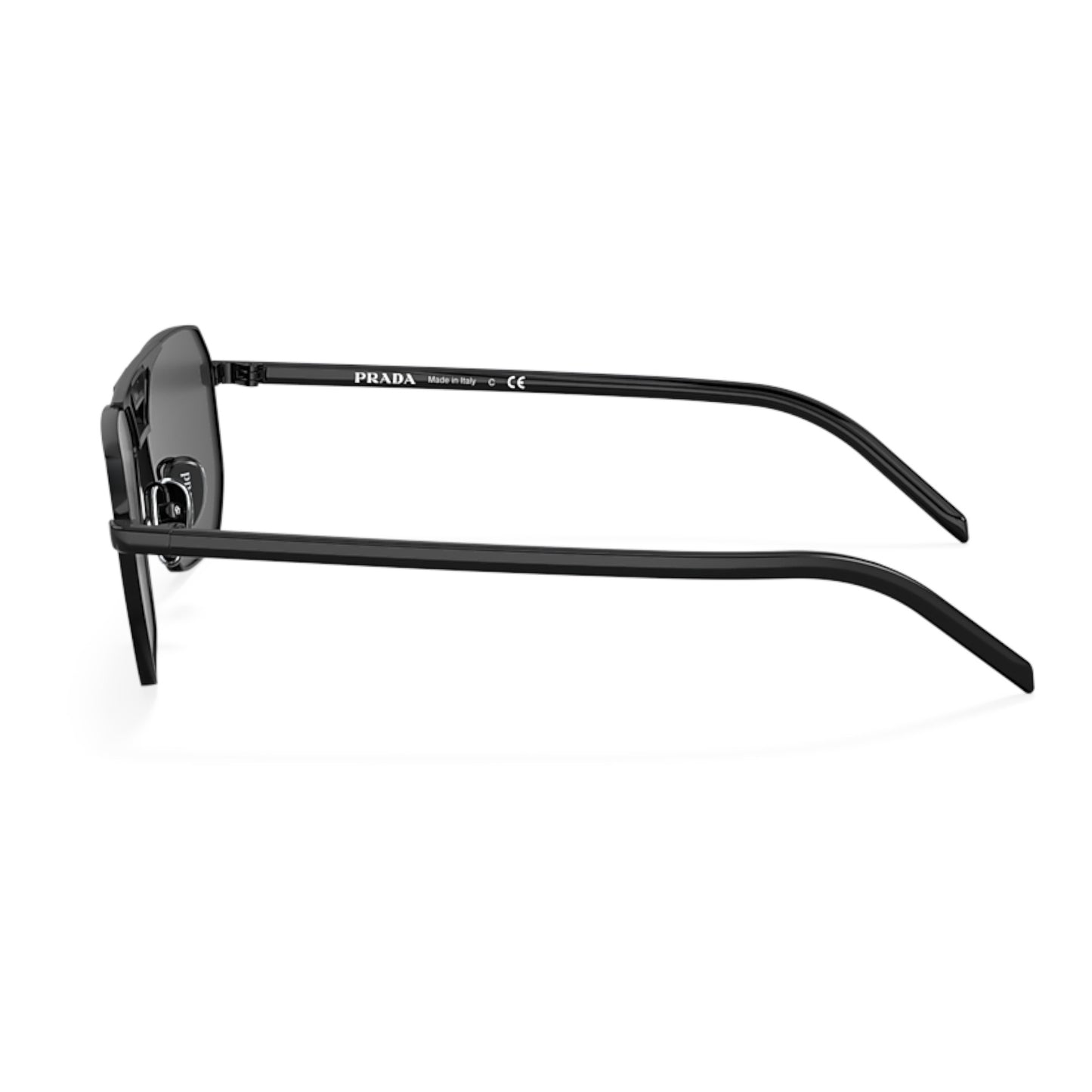 Men Prada Pr 58Ys 1Ab5s0 Black Rectangle Dark Grey Sunglasses
