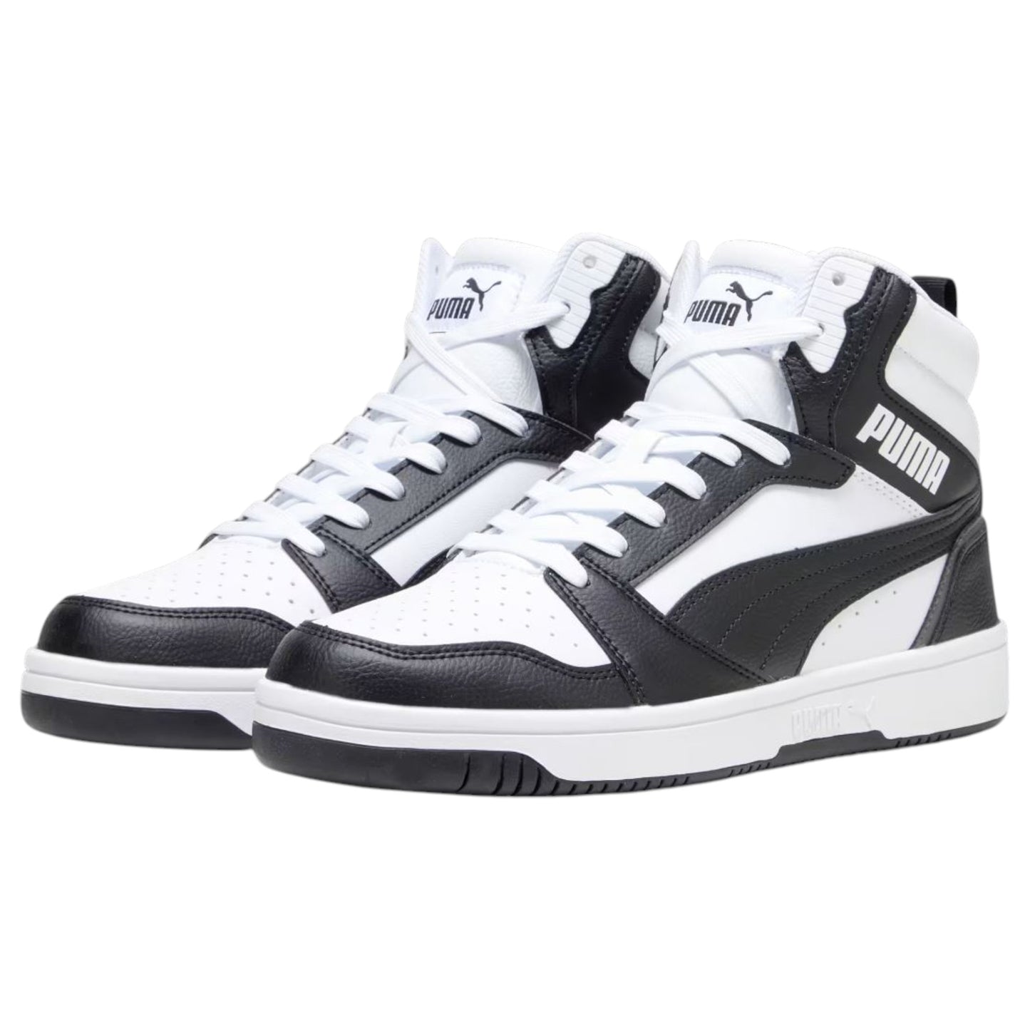 Mens Puma Rebound V6 Shoes White/Black